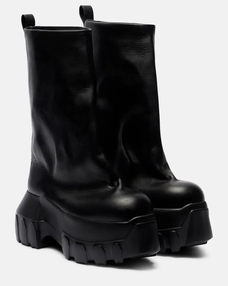 Rick Owens Stiefel Mega Tractor aus Leder Schwarz