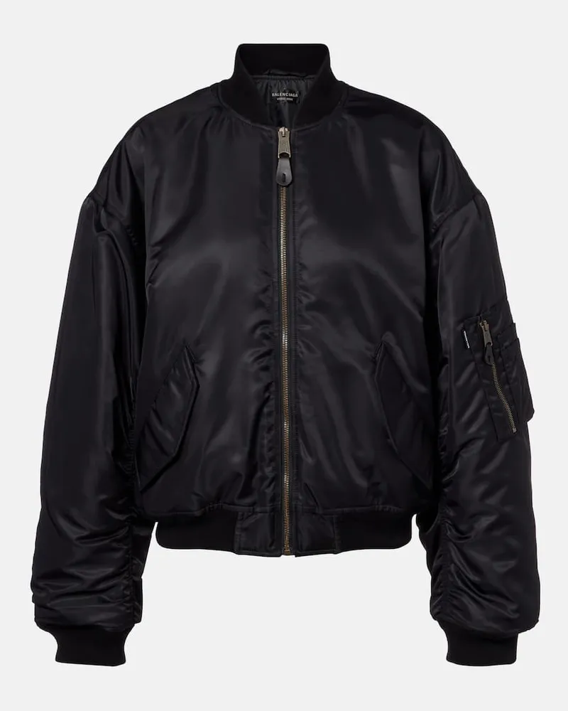 Balenciaga Bomberjacke Standard aus Satin Schwarz
