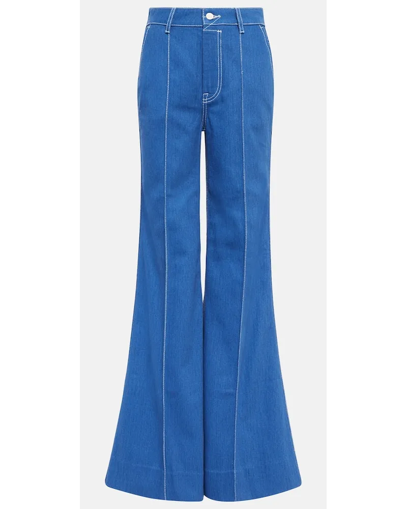 Zimmermann High-Rise Flared Jeans High Tide Blau