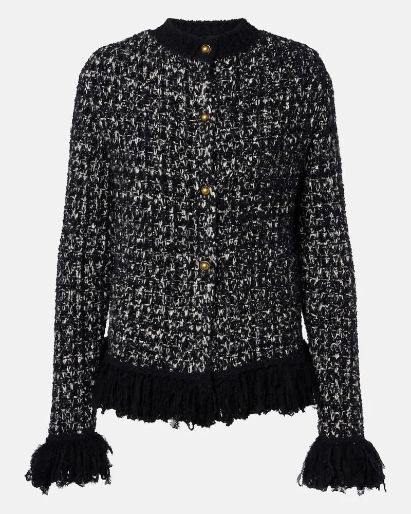 Moncler Cardigan aus einem Wollgemisch Schwarz