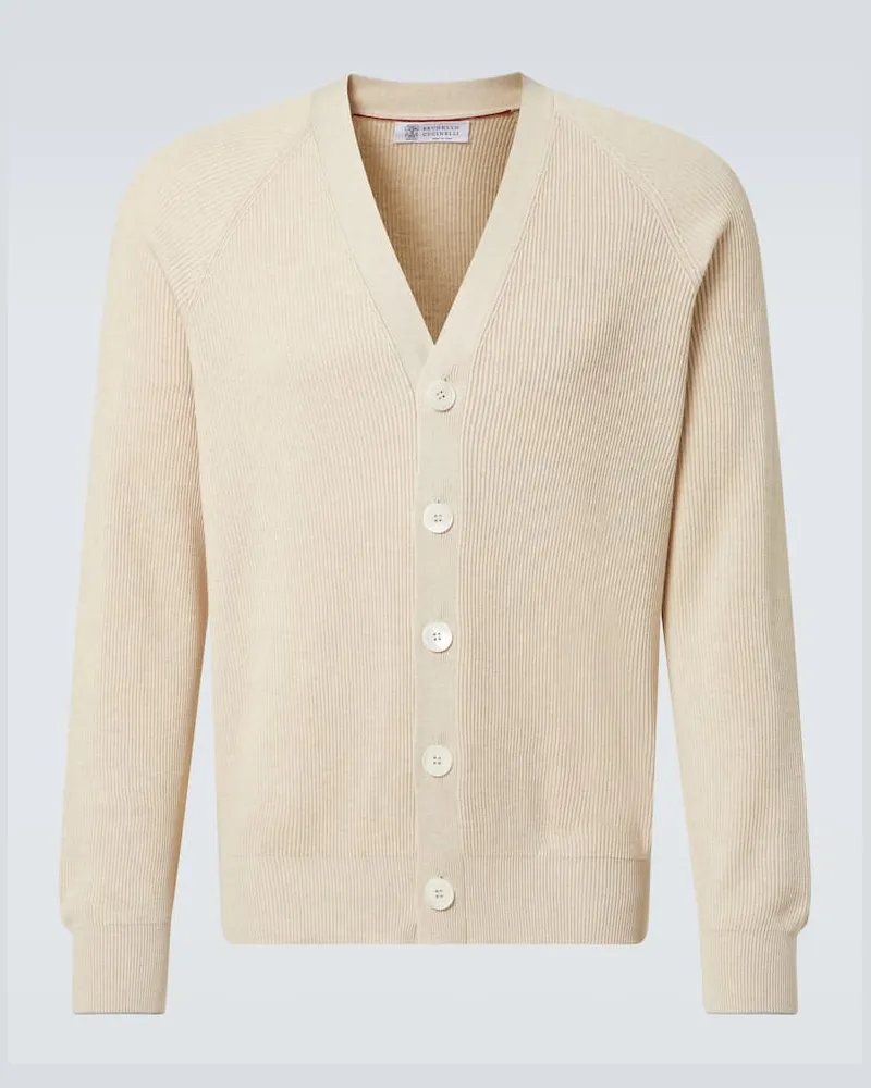 Brunello Cucinelli Cardigan aus Baumwolle Beige