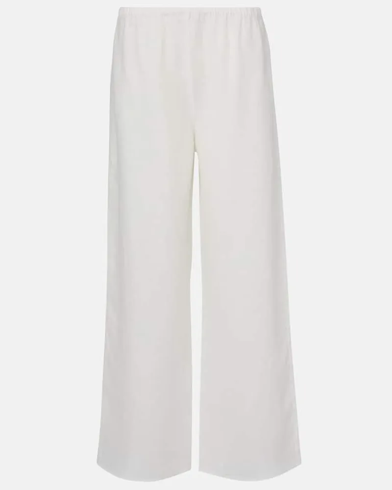 ASCENO Weite Hose Austin aus Leinen Weiß