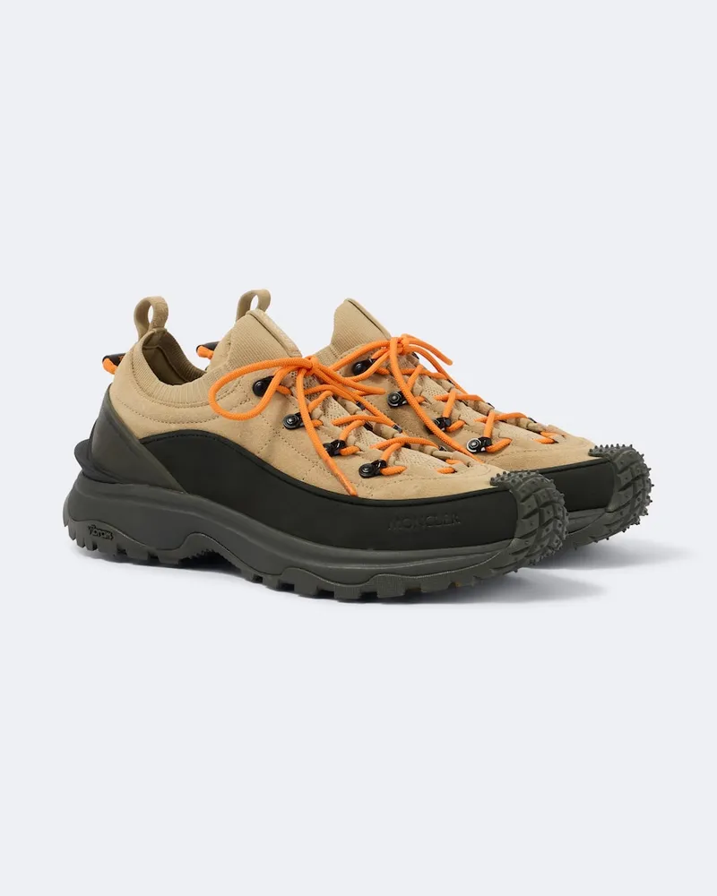 Moncler Sneakers Trailgrip Lite3 mit Veloursleder Beige