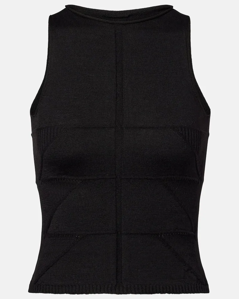Rick Owens Top aus Schurwolle Schwarz