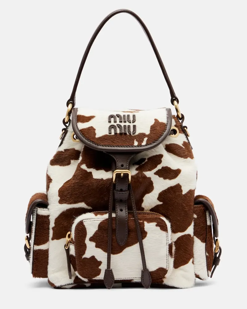 Miu Miu Rucksack aus Kalbshaar Braun