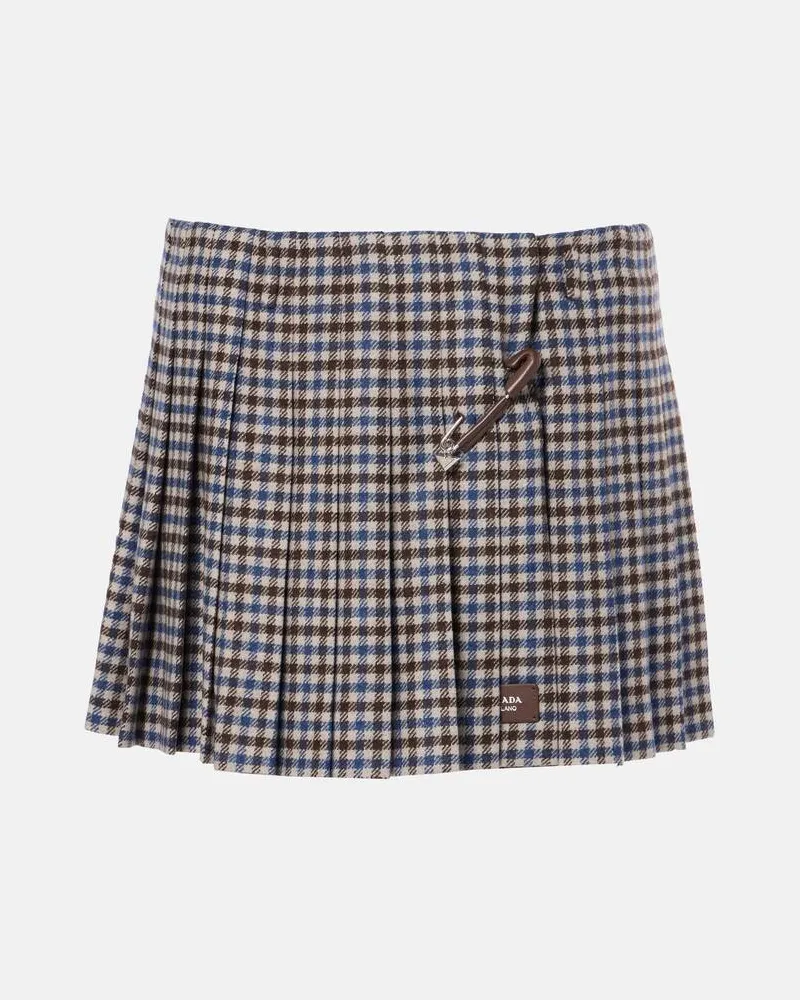 Prada Minirock aus Woll-Twill Blau