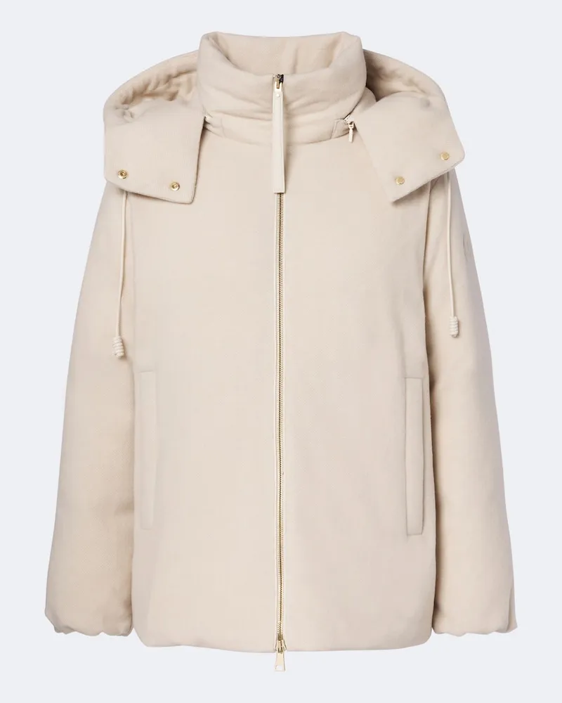 Moncler Daunenjacke Vivante aus Wolle und Kaschmir Beige