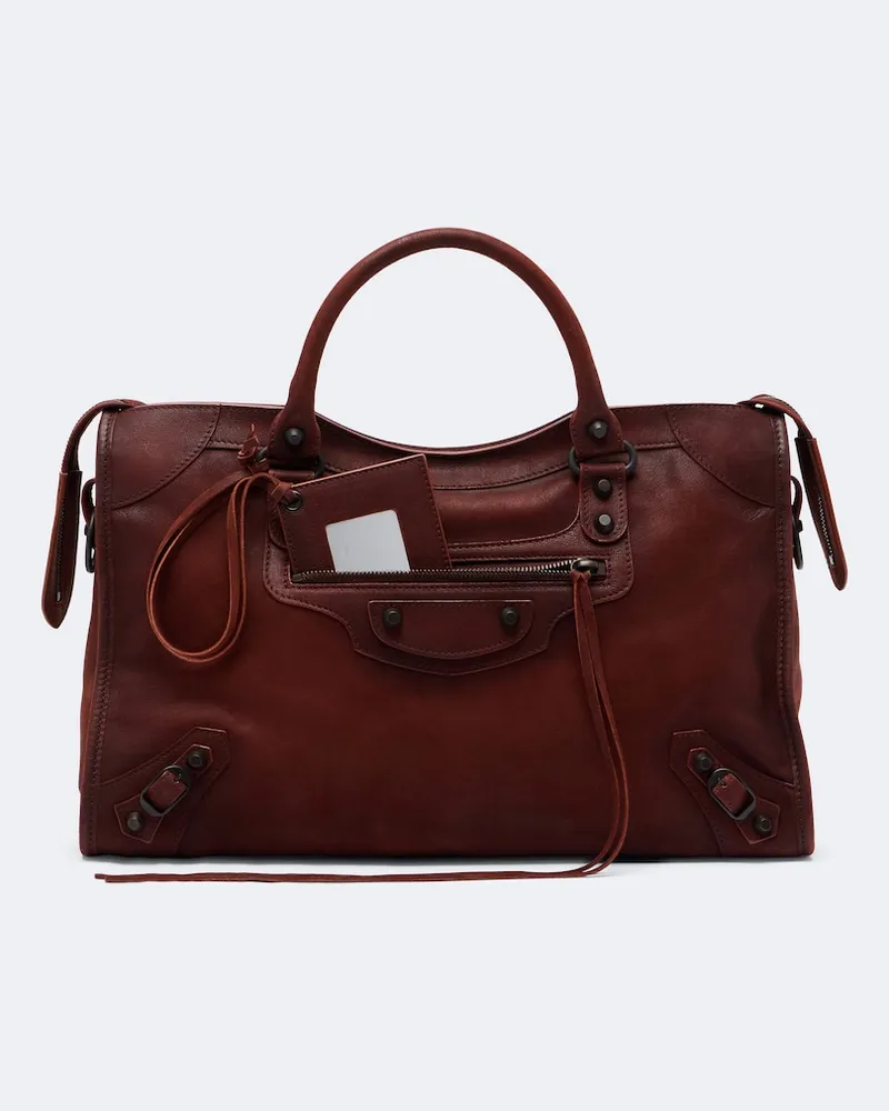 Balenciaga Henkeltasche Le City Medium aus Leder Rot