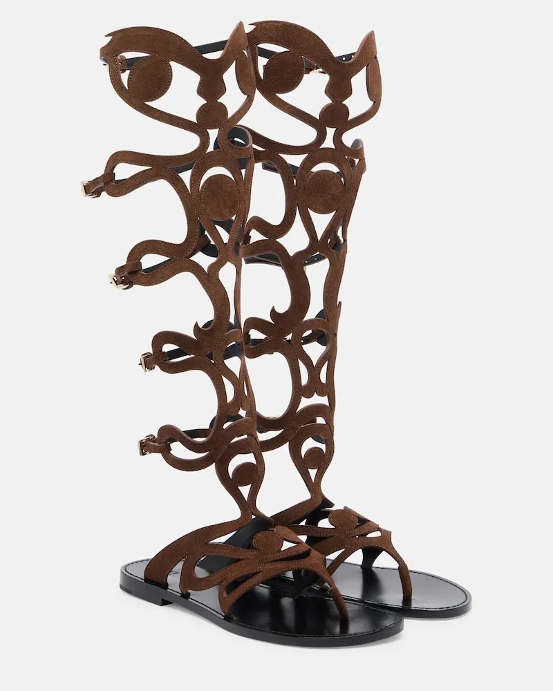 Emilio Pucci Sandalen aus Veloursleder Braun