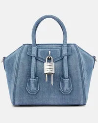 Givenchy Tote Antigona Lock Mini aus Denim Blau