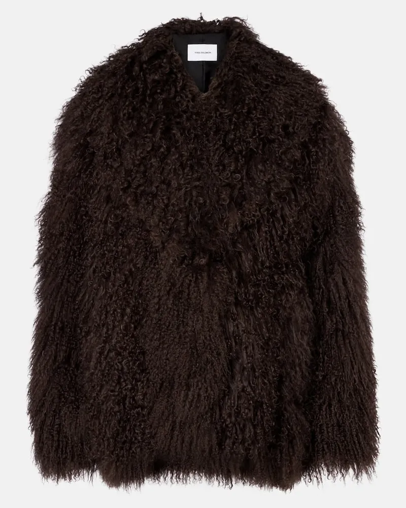 Yves Salomon Jacke aus Shearling Braun