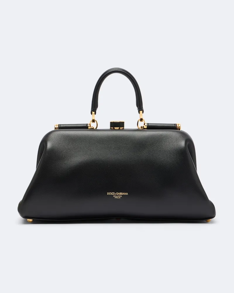 Dolce & Gabbana Henkeltasche Grandma Medium aus Leder Schwarz