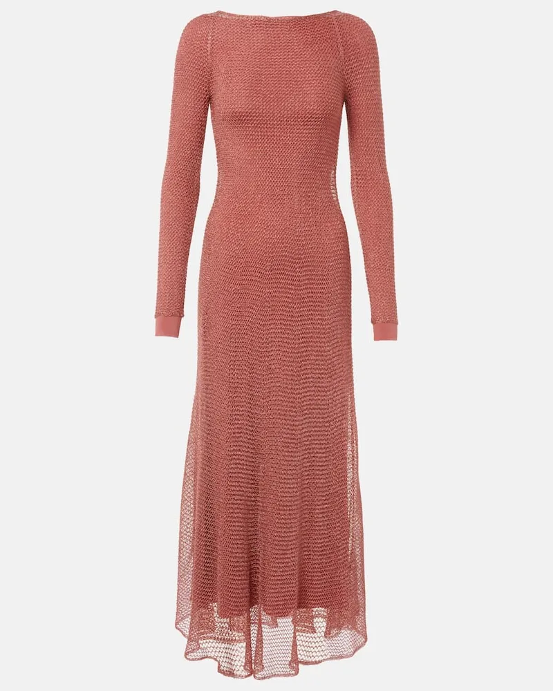 Alaïa Alaïa Maxikleid aus Mesh Orange