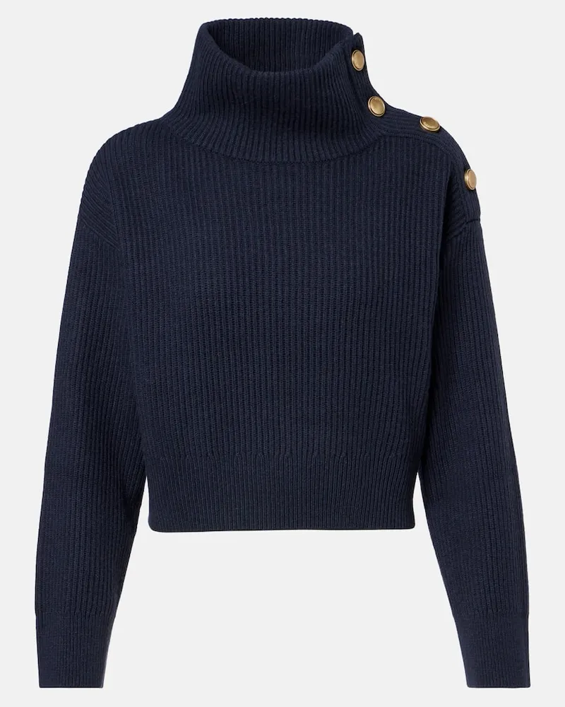 Brunello Cucinelli Pullover aus Wolle, Kaschmir und Seide Blau