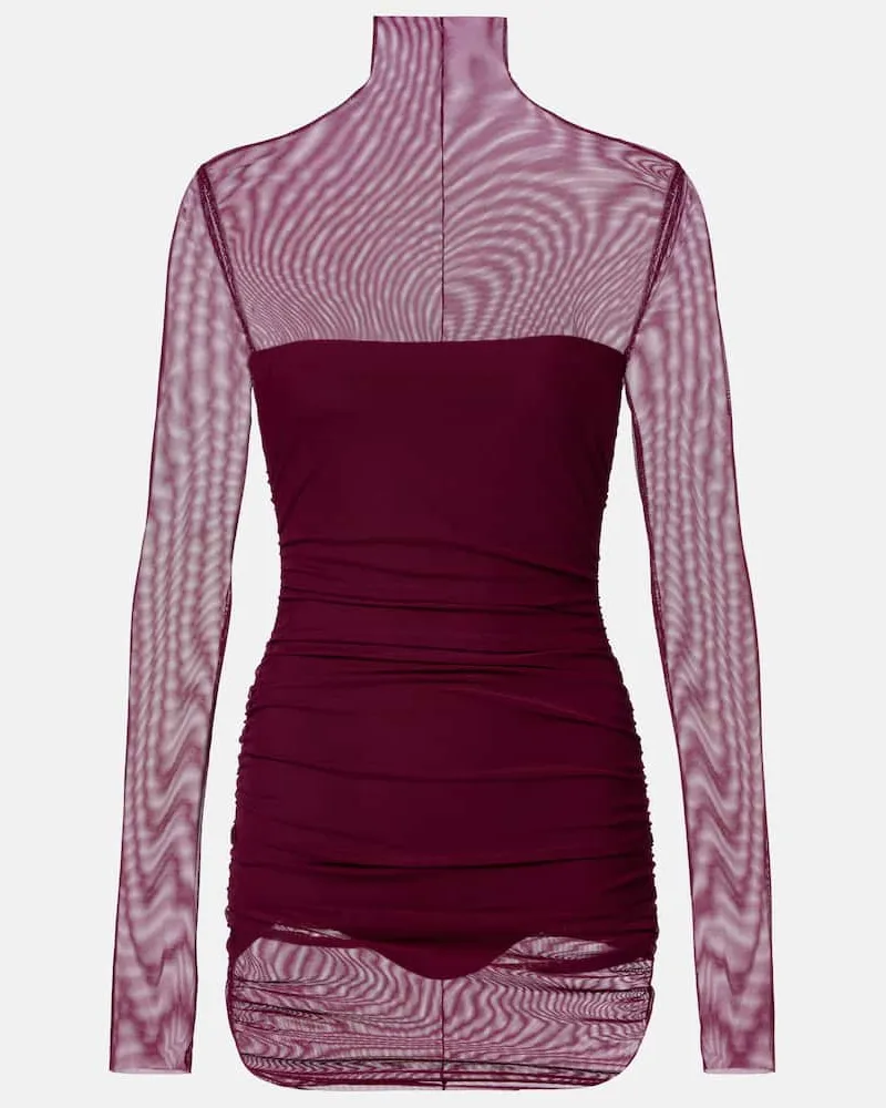 Norma Kamali Minikleid aus Mesh Lila