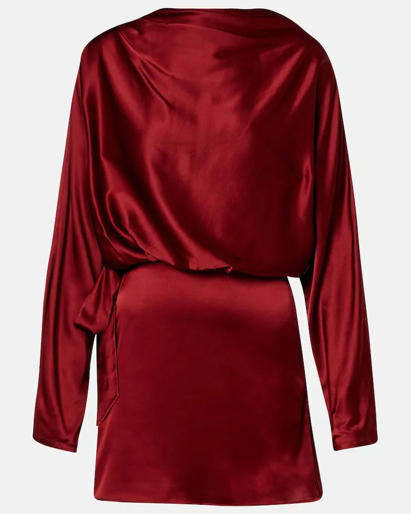 STAUD Minikleid Phoebe aus Satin Rot