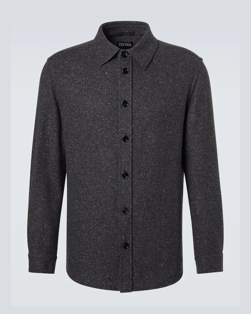 Ermenegildo Zegna Hemdjacke aus Kaschmir und Seide Grau