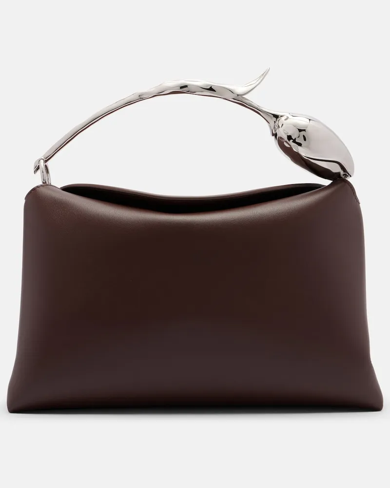 Erdem Tasche Bloom Midi aus Leder Braun