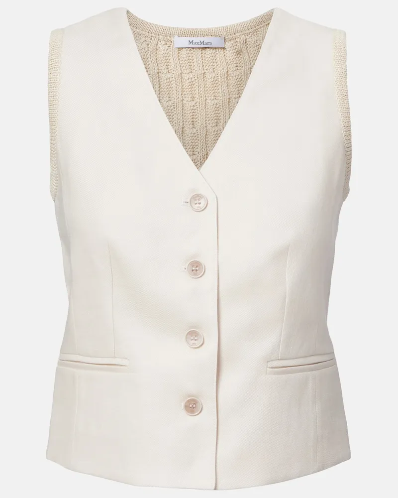 Max Mara Weste Calibri aus Leinen Beige