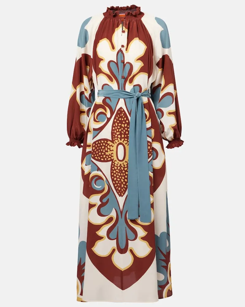 La DoubleJ Midikleid Cerere aus Crêpe de Chine aus Seide Multicolor