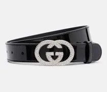 Gürtel Interlocking G aus Lackleder