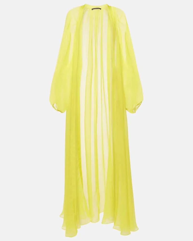 Max Mara Mantel Medicea aus Seidenchiffon Gelb