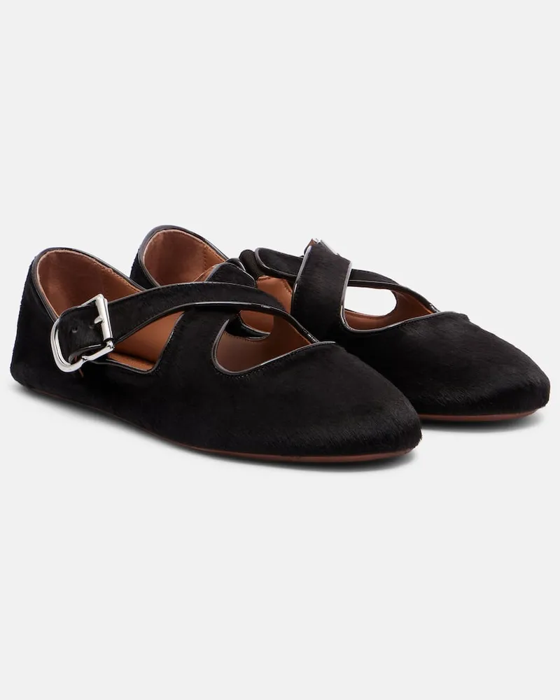 Alaïa Alaïa Ballerinas aus Kalbshaar Braun