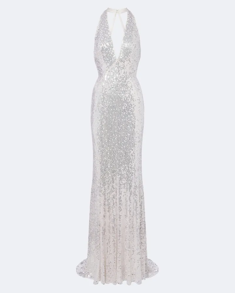 Jenny Packham Robe Mermaid mit Pailletten Weiß