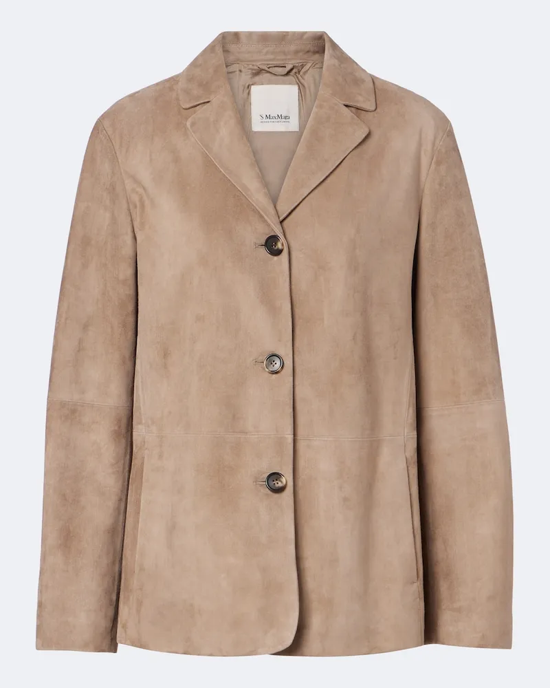 Max Mara Jacke aus Veloursleder Beige