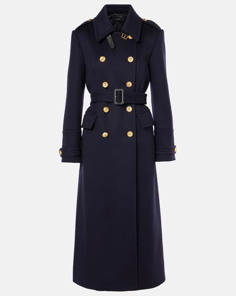 Tom Ford Mantel aus Wolle Blau