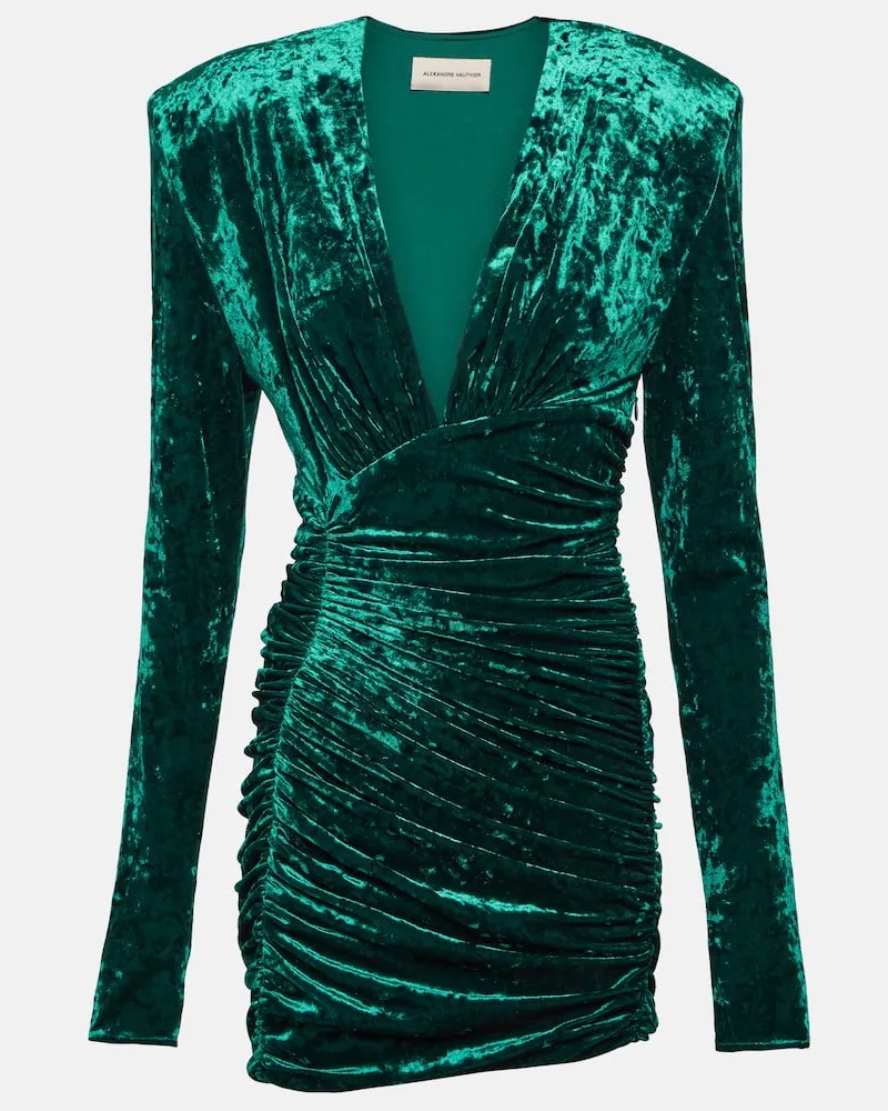 Alexandre Vauthier Minikleid aus Samt Grã¼n