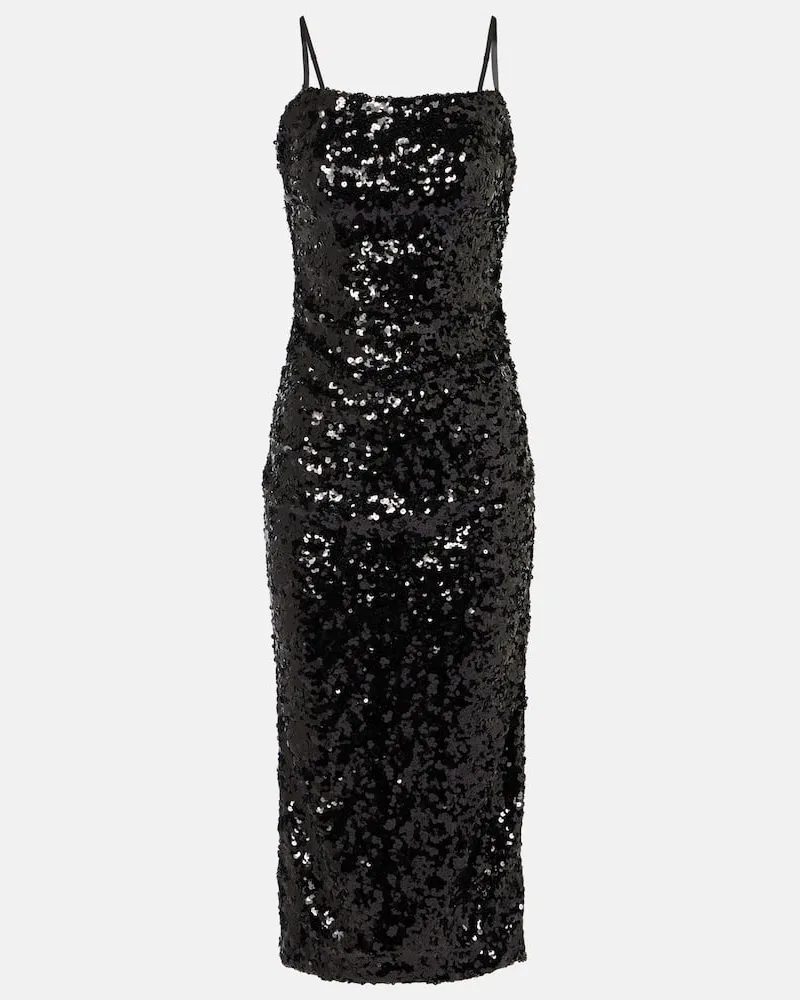 Dolce & Gabbana Midikleid mit Pailletten Schwarz