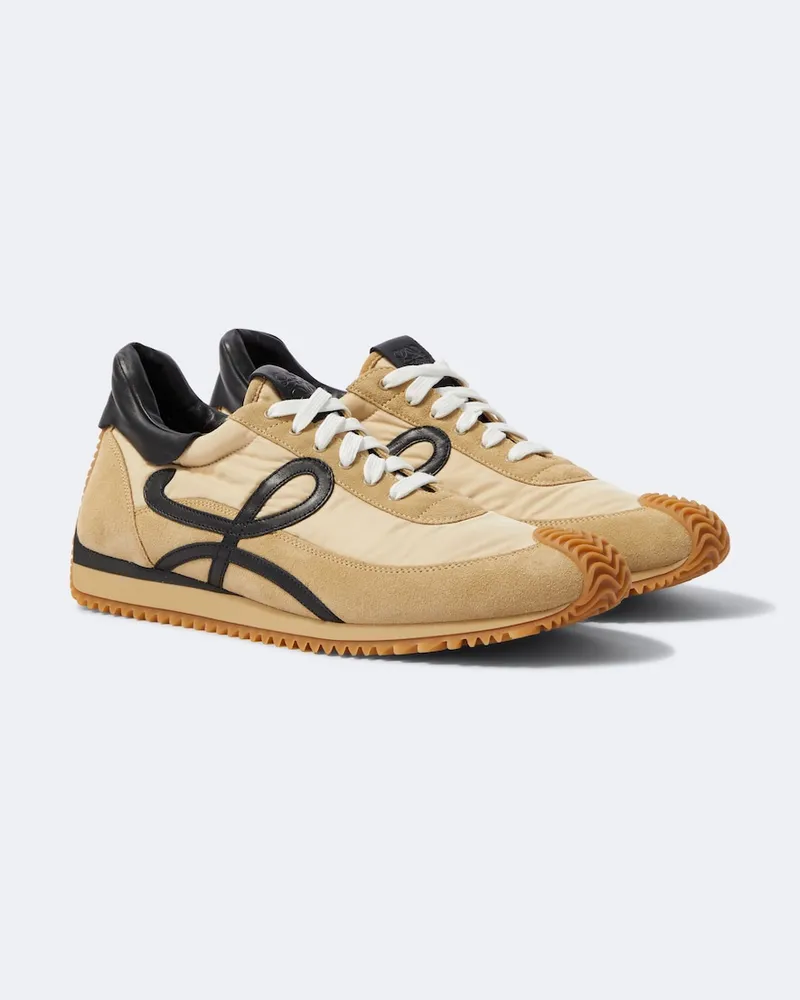 Loewe Sneakers Flow Runner mit Veloursleder Braun