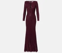 Robe aus Mesh mit Kristallen