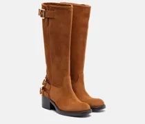 Chloé Bikerstiefel Dakota aus Veloursleder