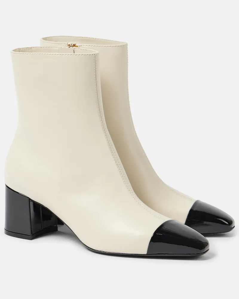 Ferragamo Ankle Boots Sambi 60 aus Leder Weiß