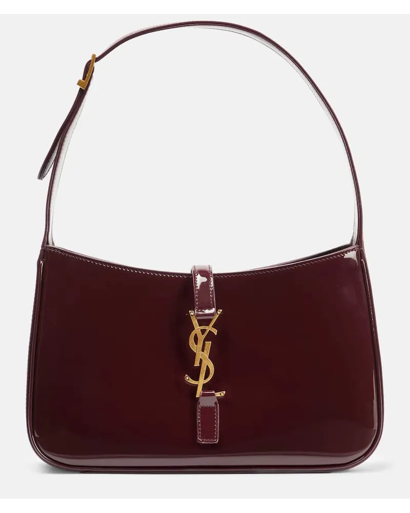 Saint Laurent Schultertasche Le 5 à 7 aus Lackleder Rot