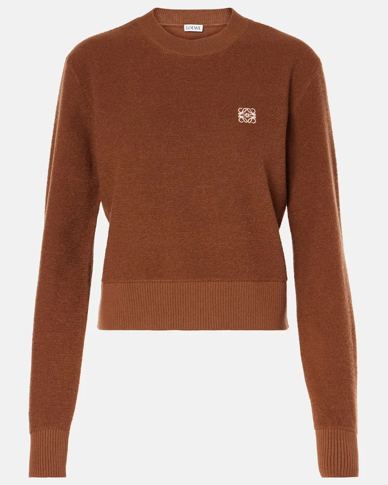 Loewe Pullover Anagram aus Wolle Braun