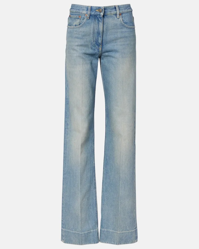 Valentino Garavani Low-Rise Jeans mit weitem Bein Blau