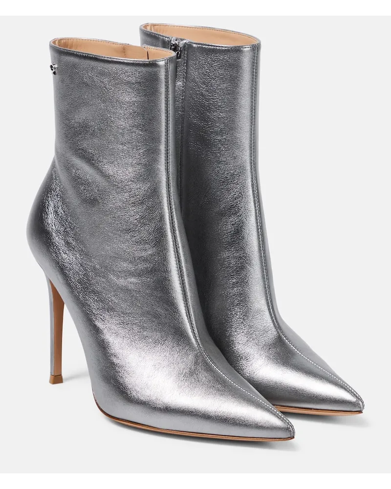 Gianvito Rossi Ankle Boots aus Metallic-Leder Metallic