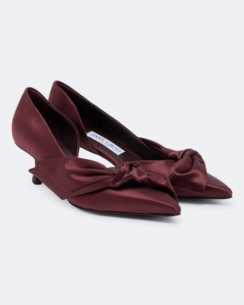 Jimmy Choo Pumps Issy aus Satin Burgunderrot
