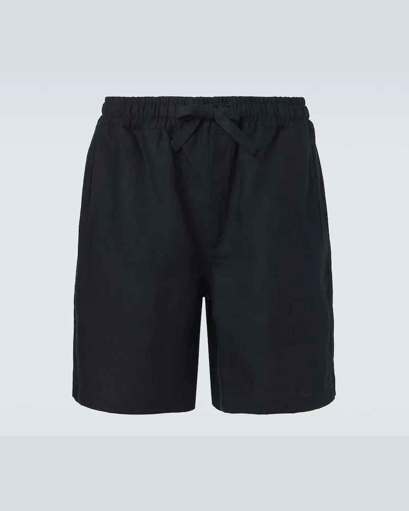 SAMAN AMEL Shorts aus Leinen Blau