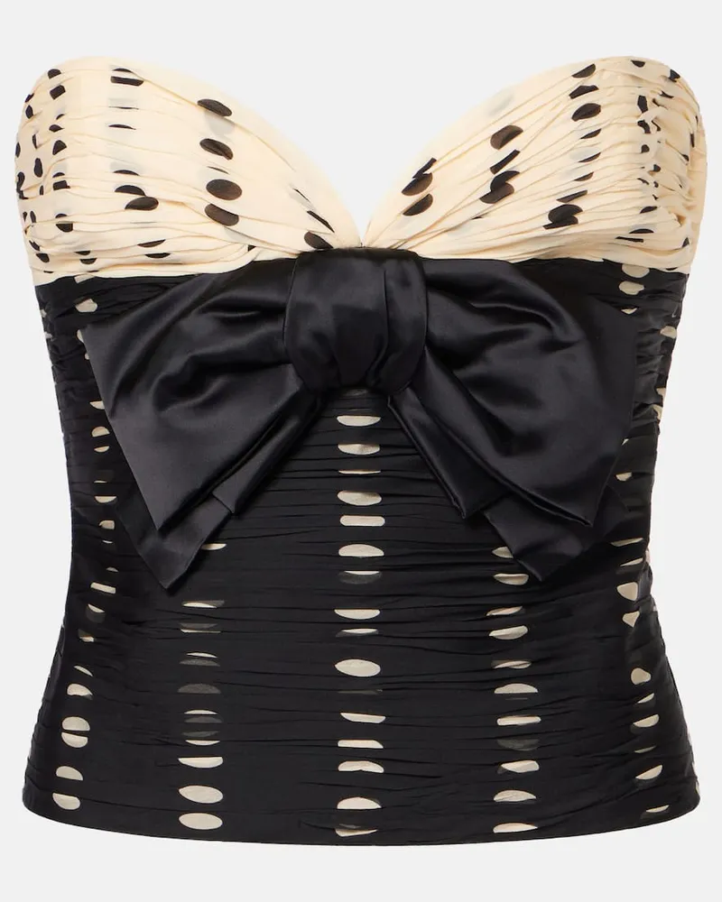 Valentino Garavani Top Plus De Pois aus Seidenchiffon Schwarz
