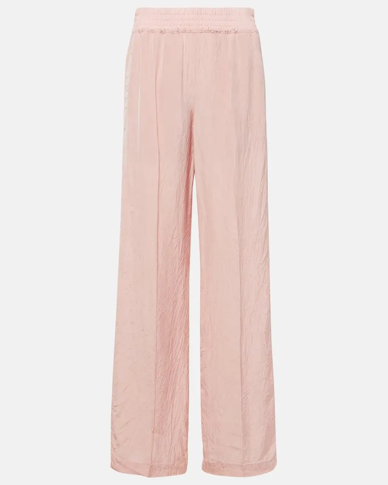 Victoria Beckham Weite High-Rise-Hose Rosa