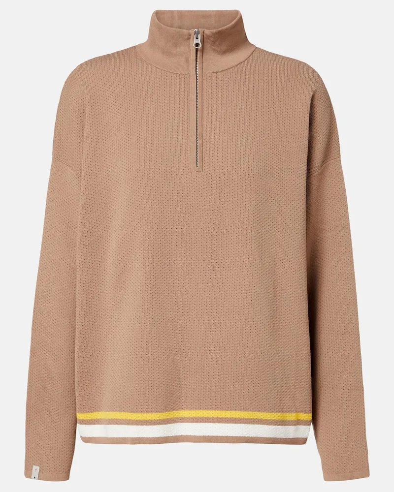 The Upside Pullover Veneto Carter präsentiert sich mit halbem Reißverschluss Braun