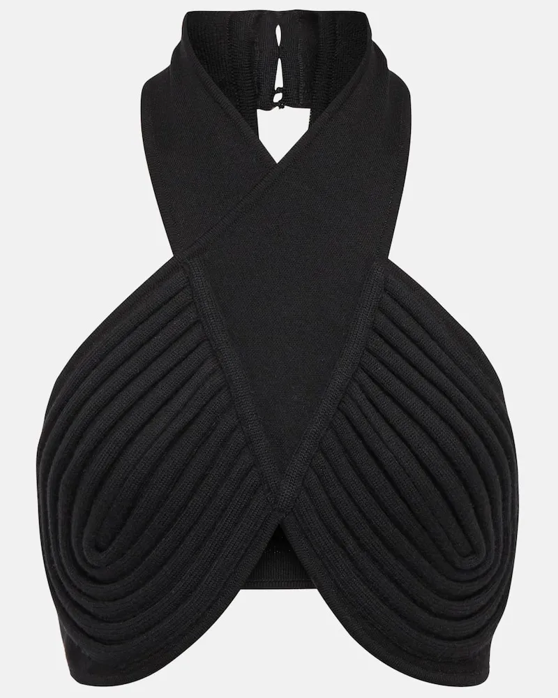 Gabriela Hearst Bralette Eris aus Wolle Schwarz