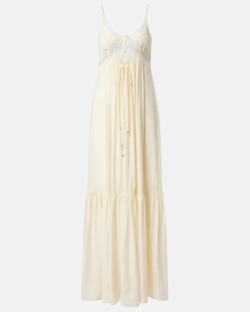 Chloé Chloé Maxikleid aus Crêpe de Chine aus Seide Weiß