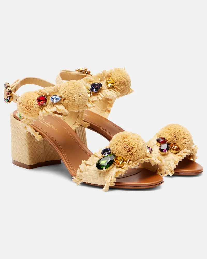 Dolce & Gabbana Verzierte Sandalen Beige