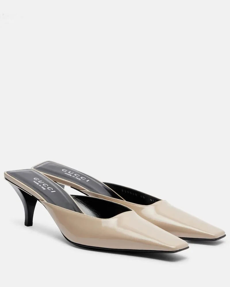 Gucci Mules aus Leder Beige