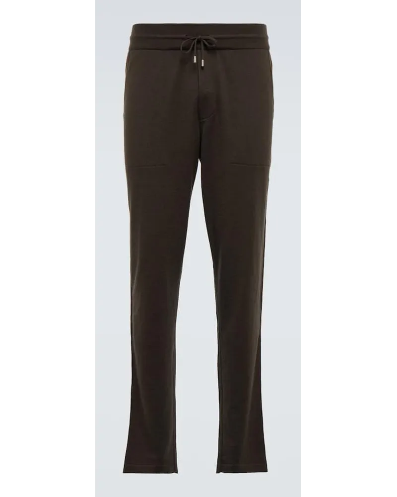 Loro Piana Hose aus Kaschmir und Baumwolle Schwarz